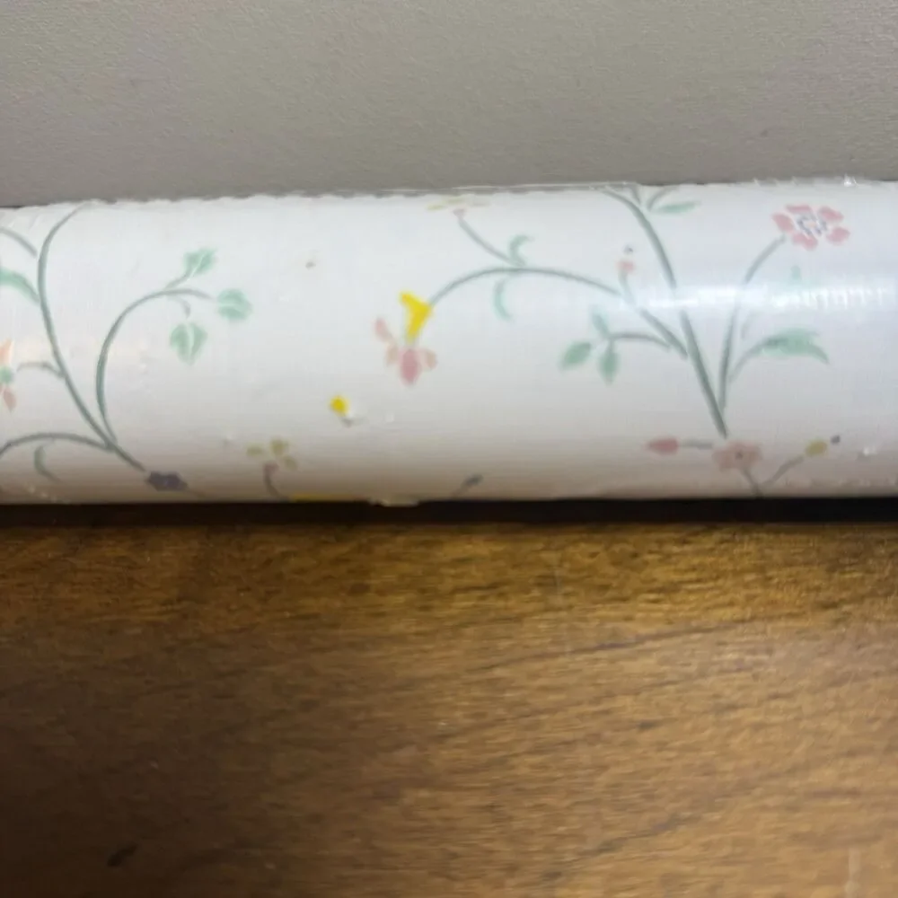 Vtg Borden Home Wallcoverings Vinyl Wallpaper Double Roll Floral Vine WC721 NOS